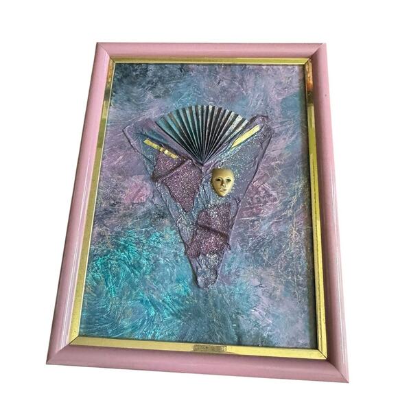 June Marie Mixed Media Abstract Canvas Painted Fiber Gallery Framed Art READ - Picture 2 of 11